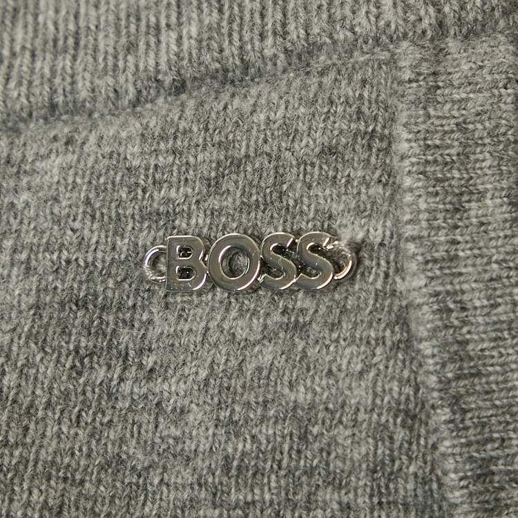 Pre Owned Boss By Hugo Boss Grey Wool Trousers L