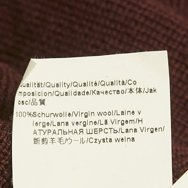 Pre Owned Boss By Hugo Boss Burgundy Wool Sweater L