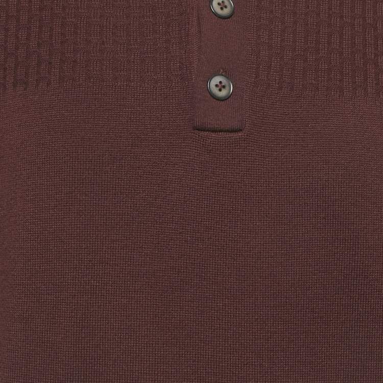 Pre Owned Boss By Hugo Boss Burgundy Wool Sweater L