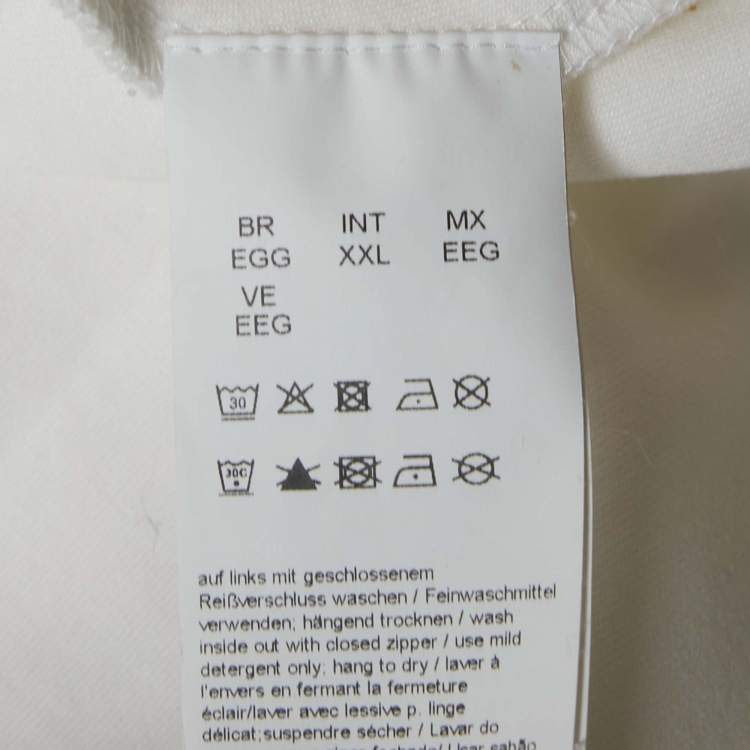 Pre Owned Boss By Hugo Boss White Jersey Zip-Up Skaz 1 Jacket XXL