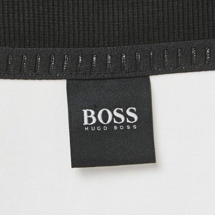Pre Owned Boss By Hugo Boss White Jersey Zip-Up Skaz 1 Jacket XXL