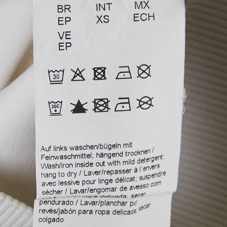 Pre Owned Boss By Hugo Boss White Logo Applique Cotton Blend Salbo Iconic Sweatshirt XS