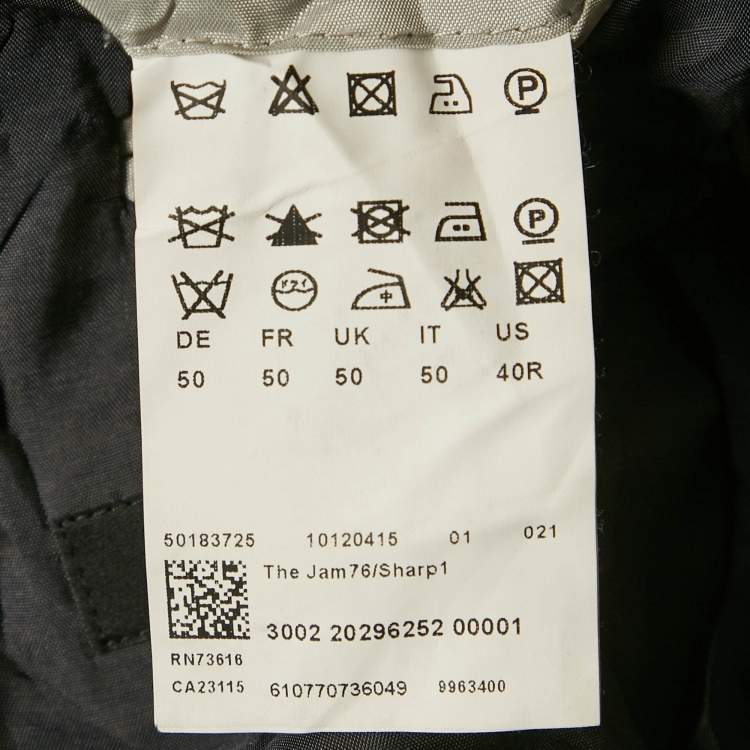 مملوكة مسبقًا Boss By Hugo Boss Grey Pinstripe Wool Regular Fit Blazer L