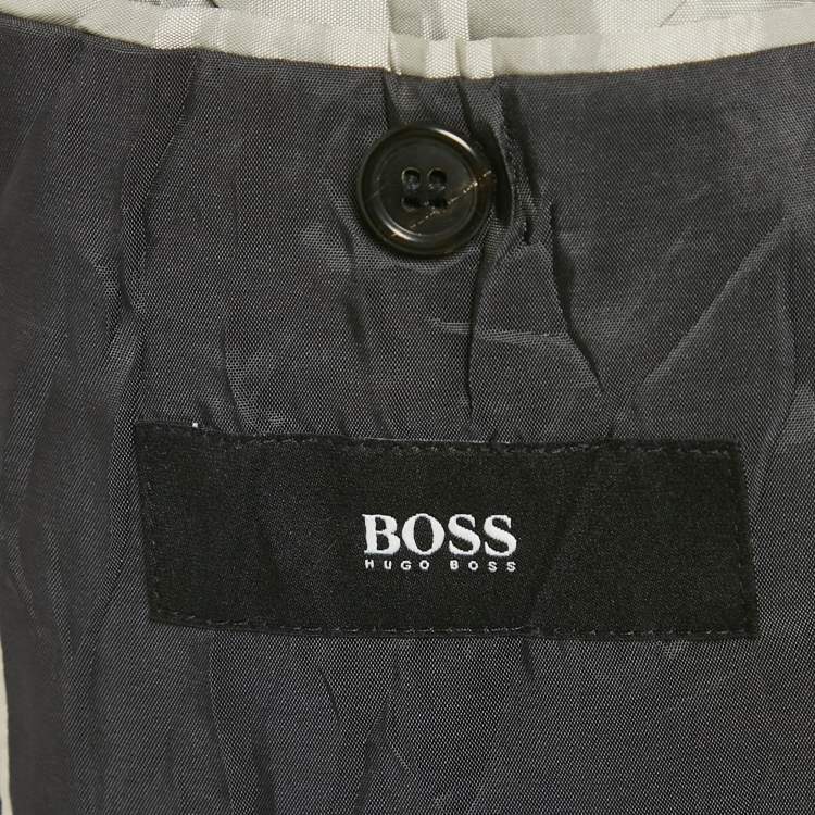 مملوكة مسبقًا Boss By Hugo Boss Grey Pinstripe Wool Regular Fit Blazer L