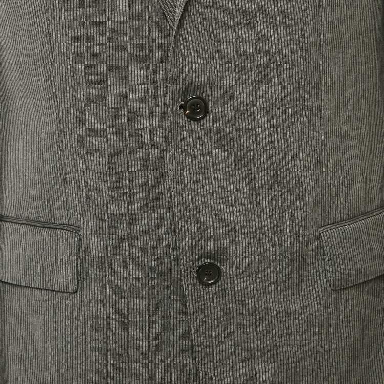 مملوكة مسبقًا Boss By Hugo Boss Grey Pinstripe Wool Regular Fit Blazer L