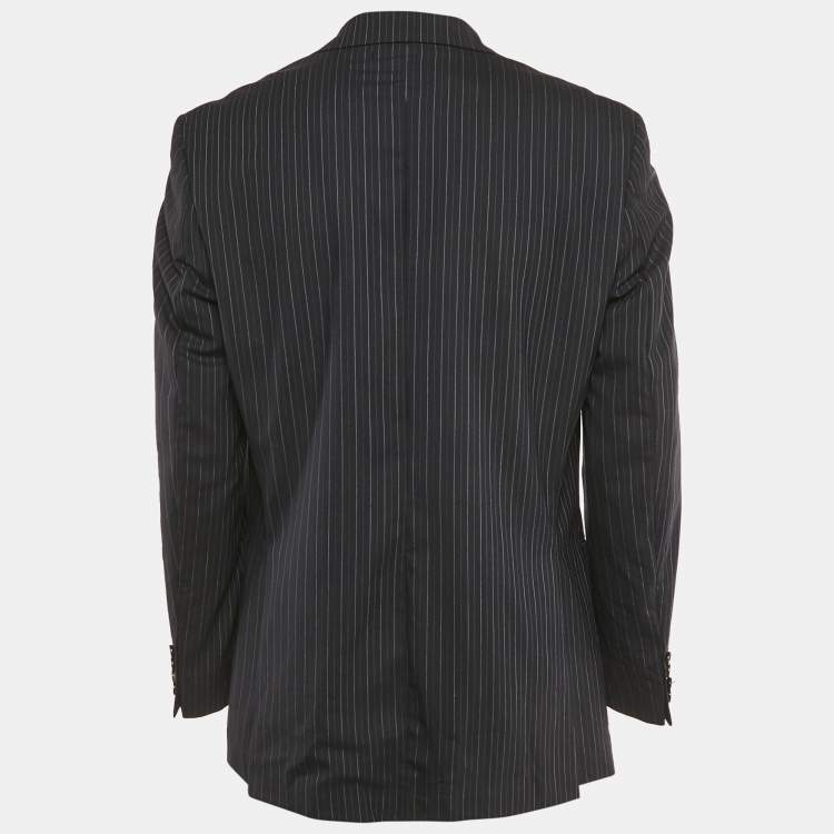 مملوكة مسبقًا Boss By Hugo Boss Navy Blue Pinstripe Wool Regular Fit Blazer L