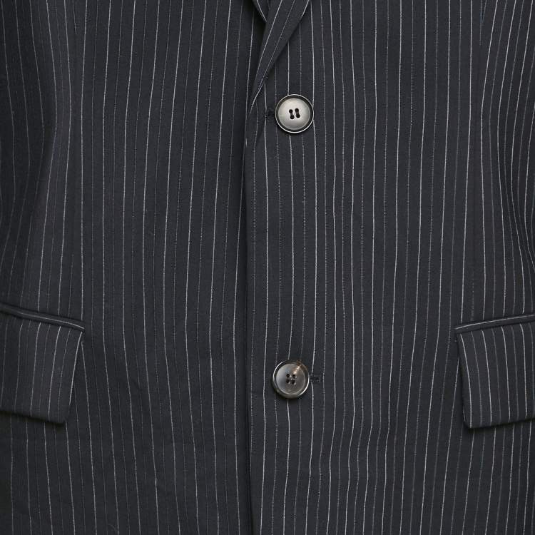 مملوكة مسبقًا Boss By Hugo Boss Navy Blue Pinstripe Wool Regular Fit Blazer L