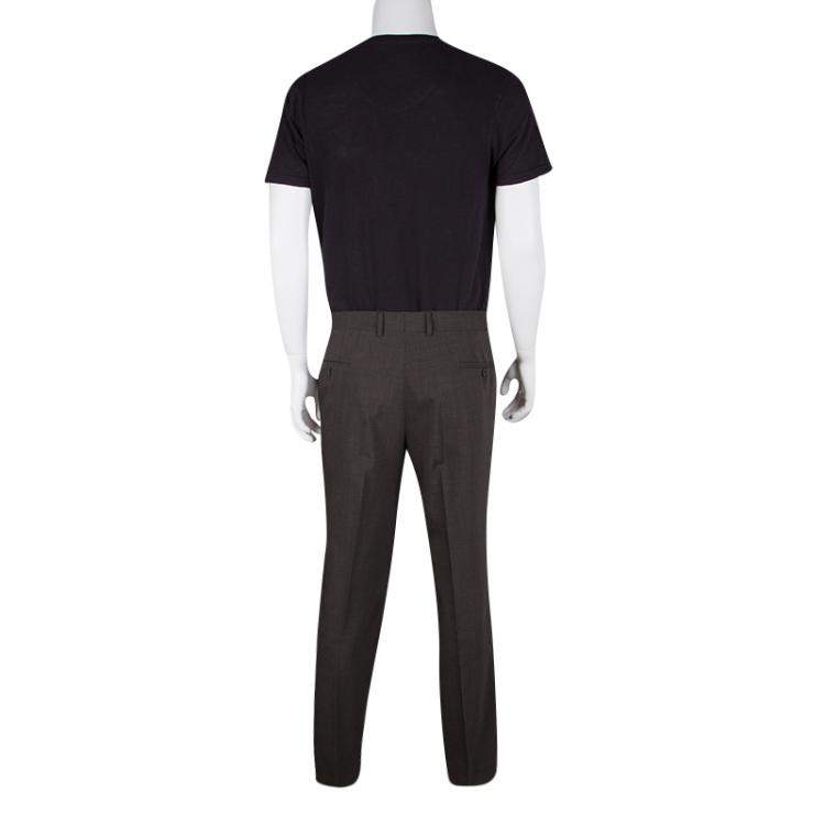 Pre Owned Boss By Hugo Boss Grey Wool Blend Tailored Trousers XXL