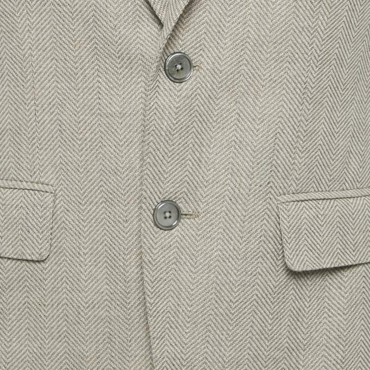 Pre Owned Boss By Hugo Boss Brown Herringbone Hutson Elbow Patch Blazer S