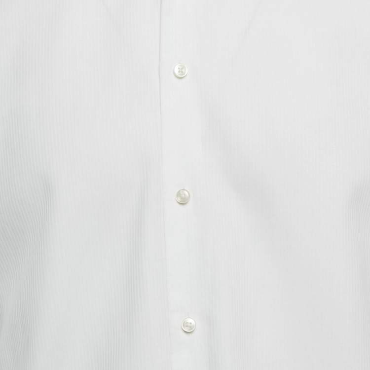 Pre Owned Boss By Hugo Boss White Cotton Iseo Slim Fit Shirt XXL