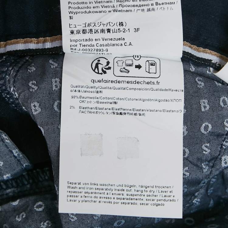 Pre Owned Boss By Hugo Boss Navy Blue Cotton Slice Shorts L