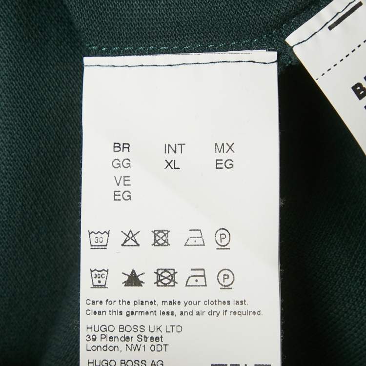 Pre Owned Boss By Hugo Boss Dark Green Cotton Pique Pallas Polo T-Shirt XL