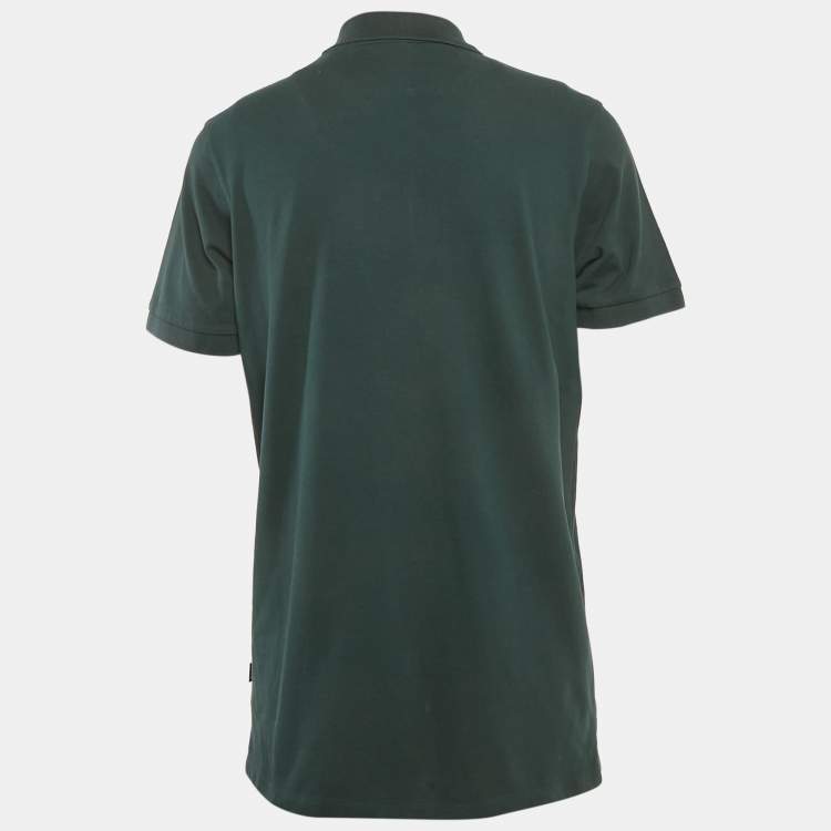 Pre Owned Boss By Hugo Boss Dark Green Cotton Pique Pallas Polo T-Shirt XL