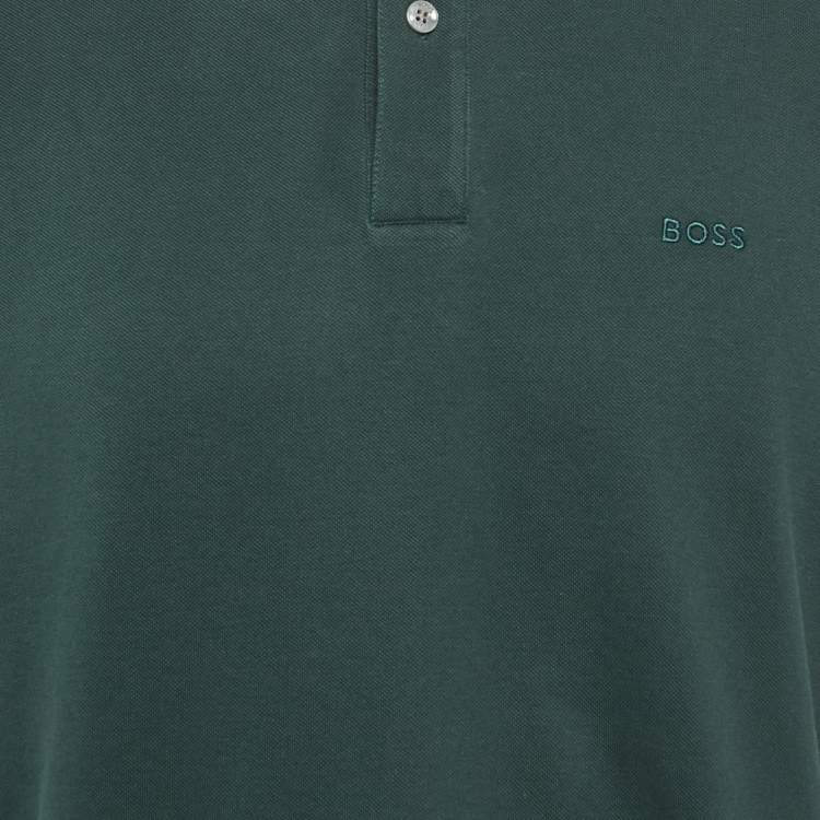 Pre Owned Boss By Hugo Boss Dark Green Cotton Pique Pallas Polo T-Shirt XL