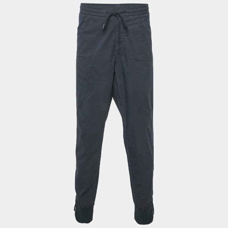 Pre Owned Boss By Hugo Boss Navy Blue Cotton Blend Relaxed Fit Joggers XXL