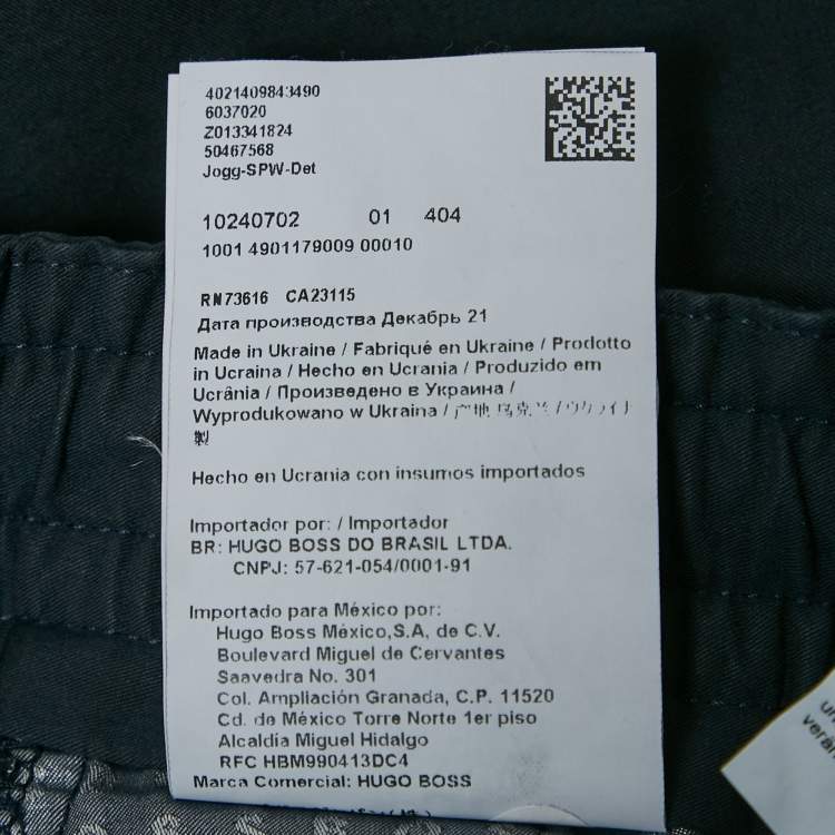 Pre Owned Boss By Hugo Boss Navy Blue Cotton Blend Relaxed Fit Joggers XXL