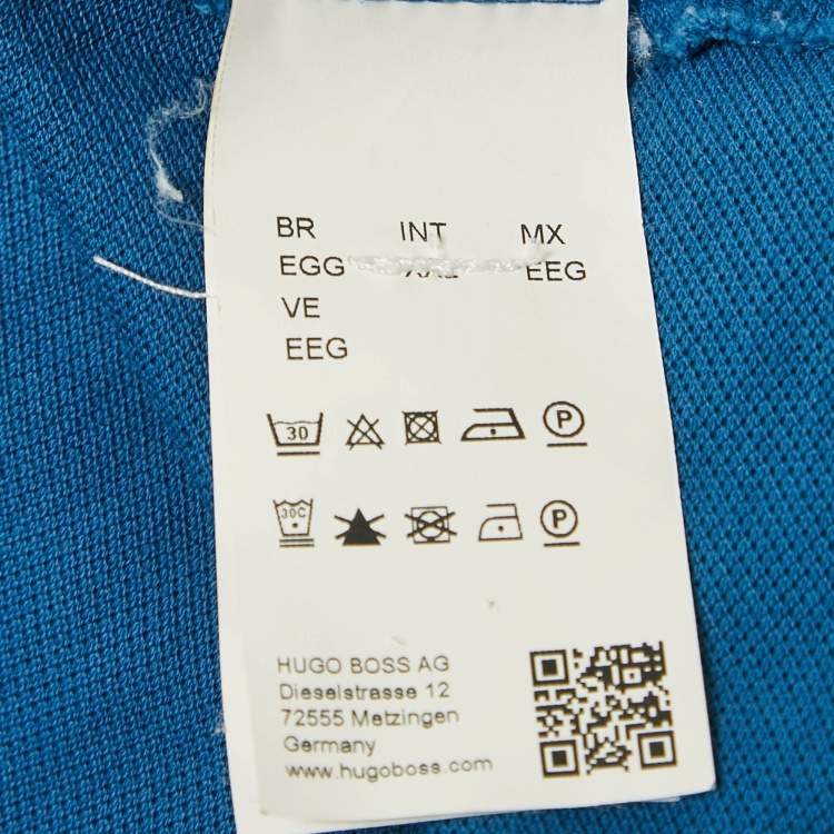 مملوكة مسبقًا Boss by Hugo Boss Blue Cotton Paddy Polo T-Shirt XXL
