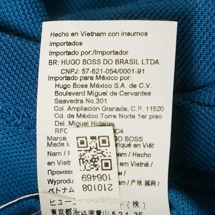 مملوكة مسبقًا Boss by Hugo Boss Blue Cotton Paddy Polo T-Shirt XXL