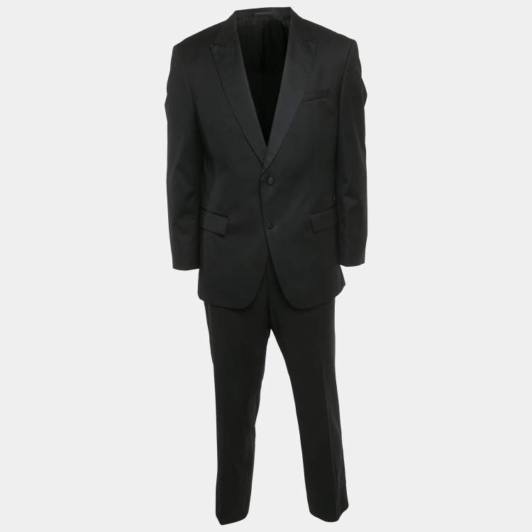 مملوكة مسبقًا Boss By Hugo Boss Black Gabardine Regular Fit Suit XXL