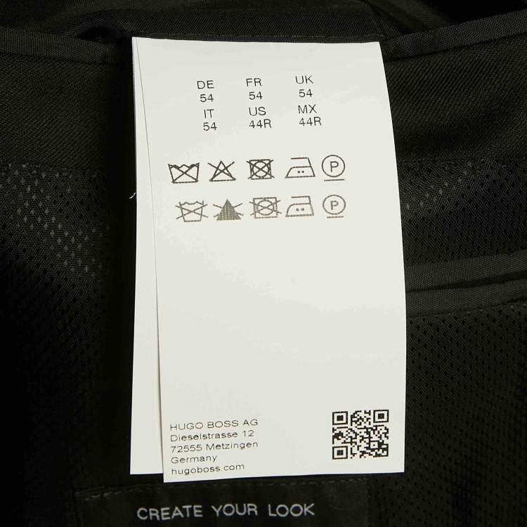 مملوكة مسبقًا Boss By Hugo Boss Black Gabardine Regular Fit Suit XXL