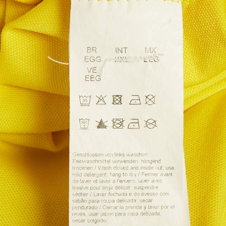 Pre Owned Boss By Hugo Boss Yellow Pique Regular Fit Polo T-Shirt XXL