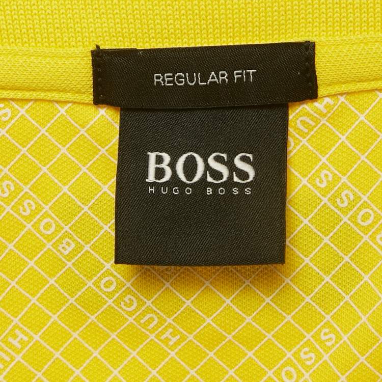 Pre Owned Boss By Hugo Boss Yellow Pique Regular Fit Polo T-Shirt XXL