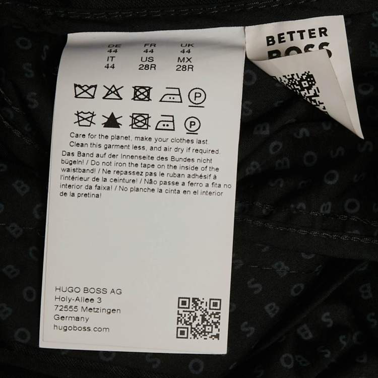 Pre Owned Boss By Hugo Boss Black Gabardine Regular Fit Pants XS