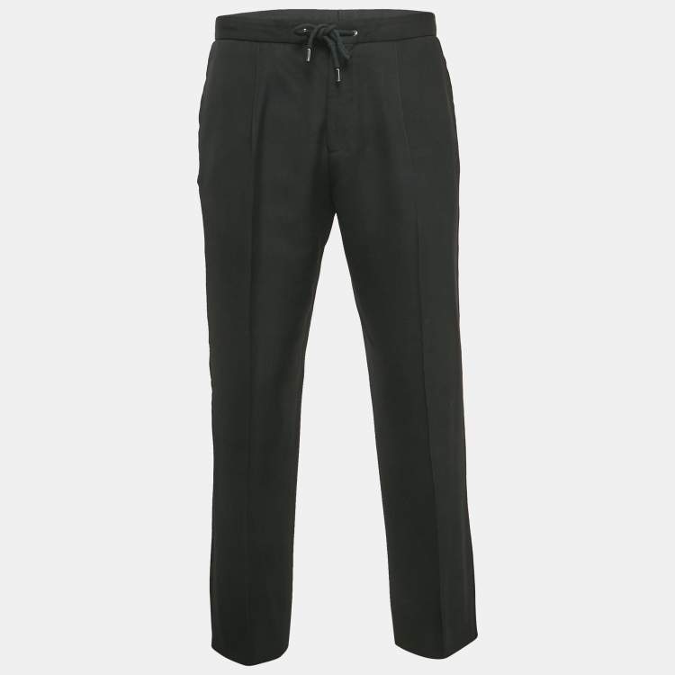 Pre Owned Boss By Hugo Boss Black Wool Blend Trousers  XL/Waist 36"