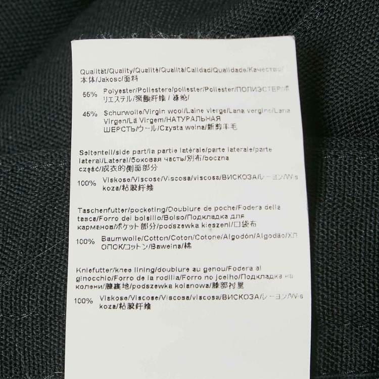 Pre Owned Boss By Hugo Boss Black Wool Blend Trousers  XL/Waist 36"