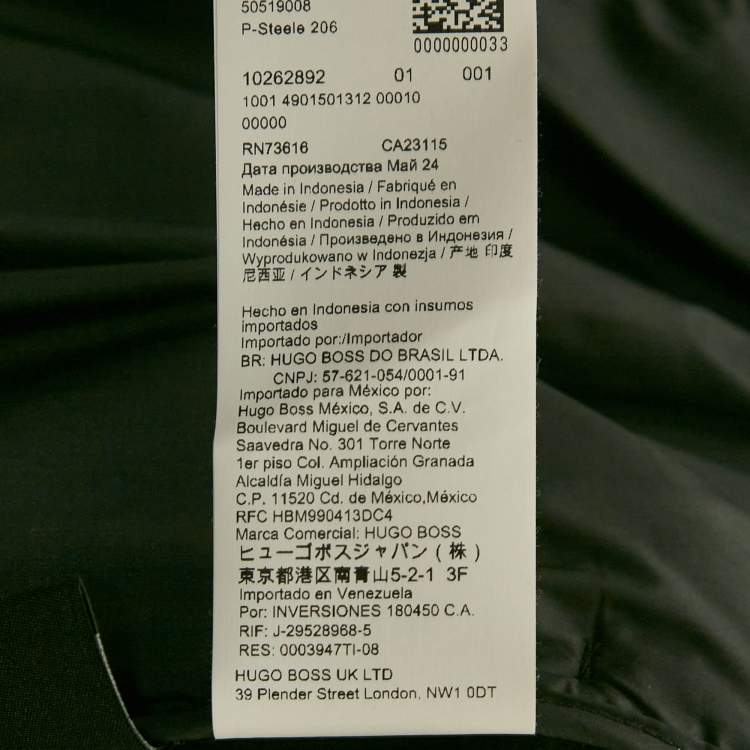 Pre Owned Boss By Hugo Boss Black Cotton and Nylon Zip-Up Steele Jacket S