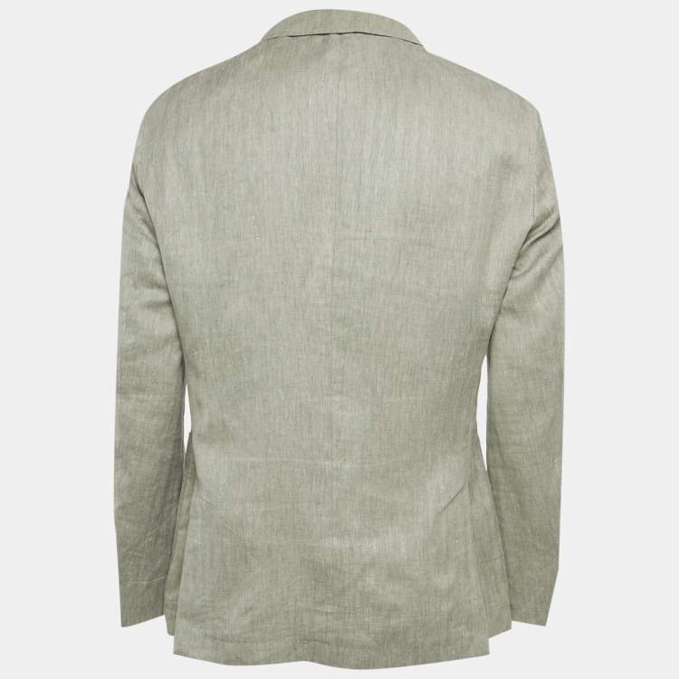 مملوكة مسبقًا Boss By Hugo Boss Light Green Linen Blend Regular Fit Blazer S