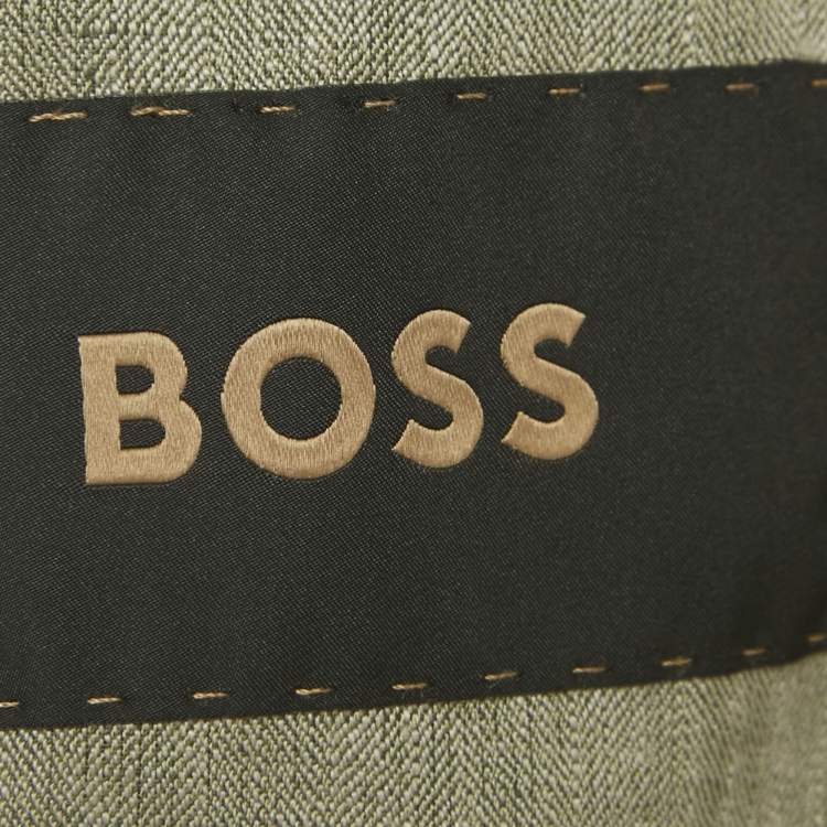مملوكة مسبقًا Boss By Hugo Boss Light Green Linen Blend Regular Fit Blazer S