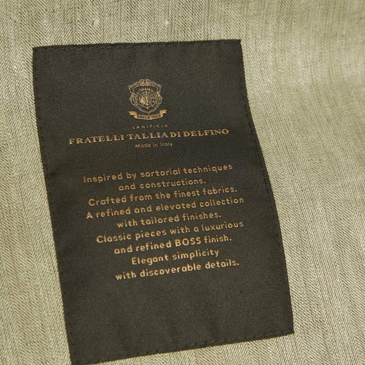 مملوكة مسبقًا Boss By Hugo Boss Light Green Linen Blend Regular Fit Blazer S