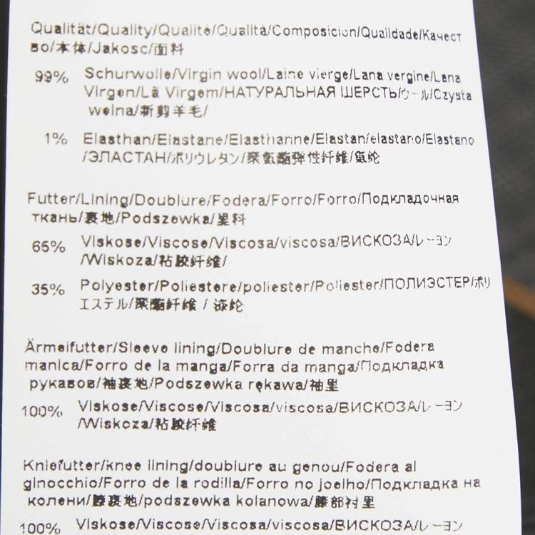 Pre Owned Boss By Hugo Boss Grey Check Wool Blazer & Pant Suit L