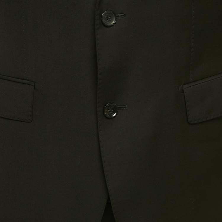 Pre Owned Boss by Hugo Boss Black Wool Blend Blazer and Pant Suit L/M