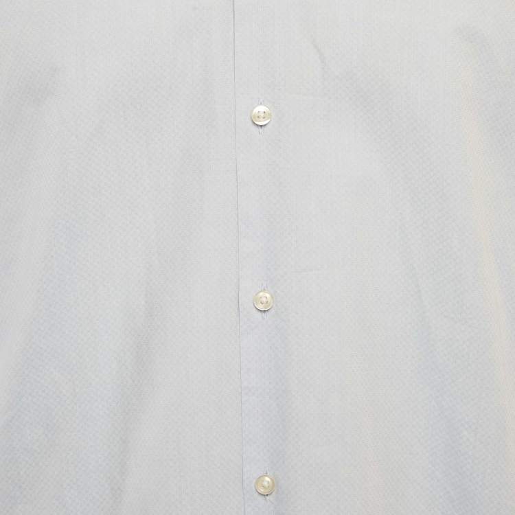 Pre Owned Boss By Hugo Boss Blue Patterned Slim Fit Shirt XL