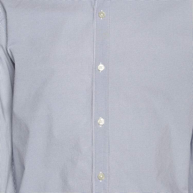 مملوكة مسبقًا Boss By Hugo Boss Light Blue Cotton Long Sleeve Shirt M