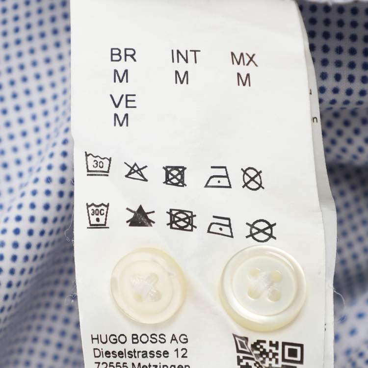 مملوكة مسبقًا Boss By Hugo Boss Light Blue Cotton Long Sleeve Shirt M