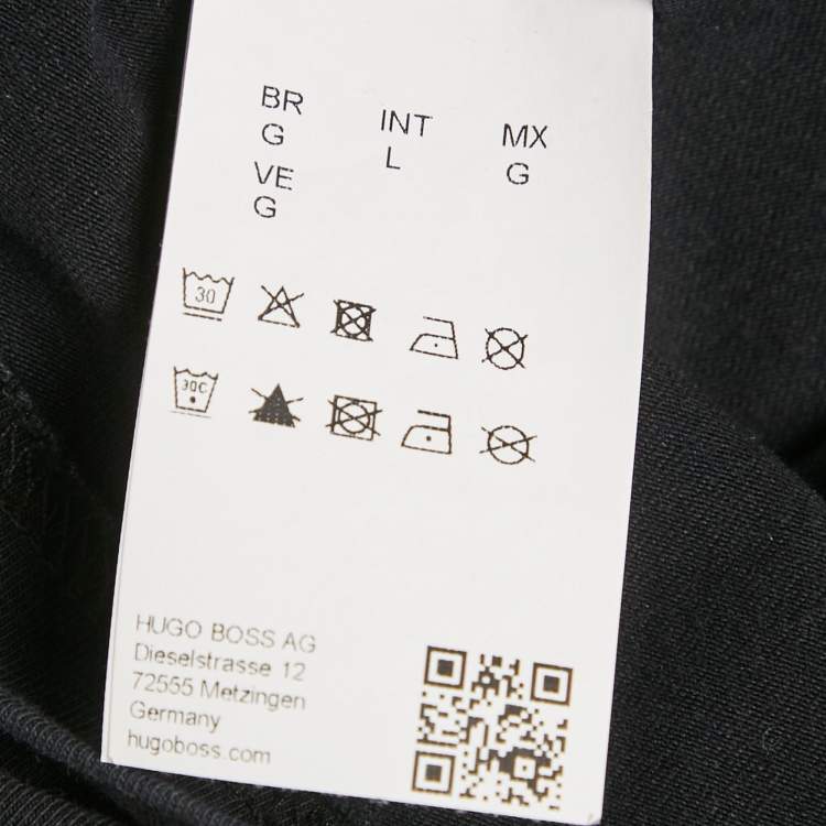 Pre Owned Boss By Hugo Boss Black Logo Print Jersey T-Shirt L