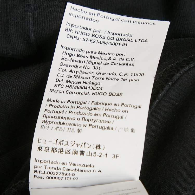 Pre Owned Boss By Hugo Boss Black Logo Print Jersey T-Shirt L