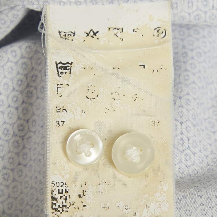 Pre Owned Boss by Hugo Boss Blue Cotton Full Sleeve Slim Fit Shirt S