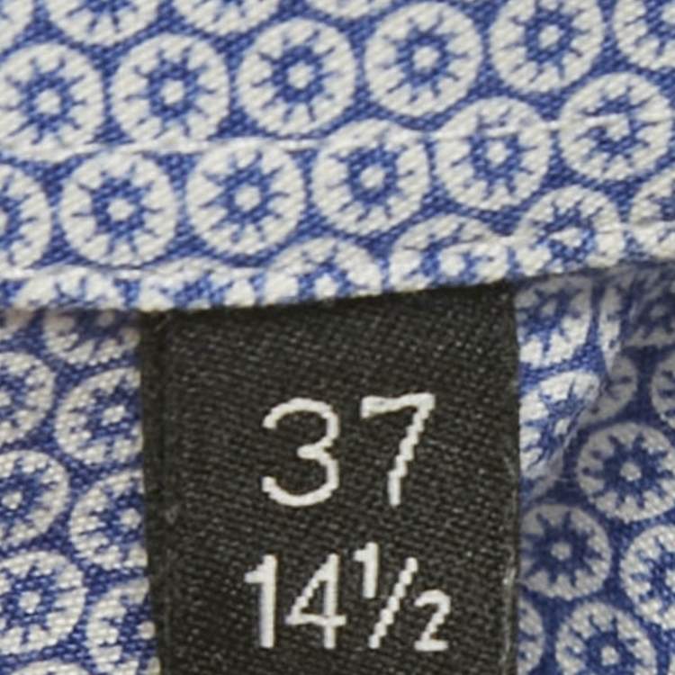 Pre Owned Boss by Hugo Boss Blue Cotton Full Sleeve Slim Fit Shirt S