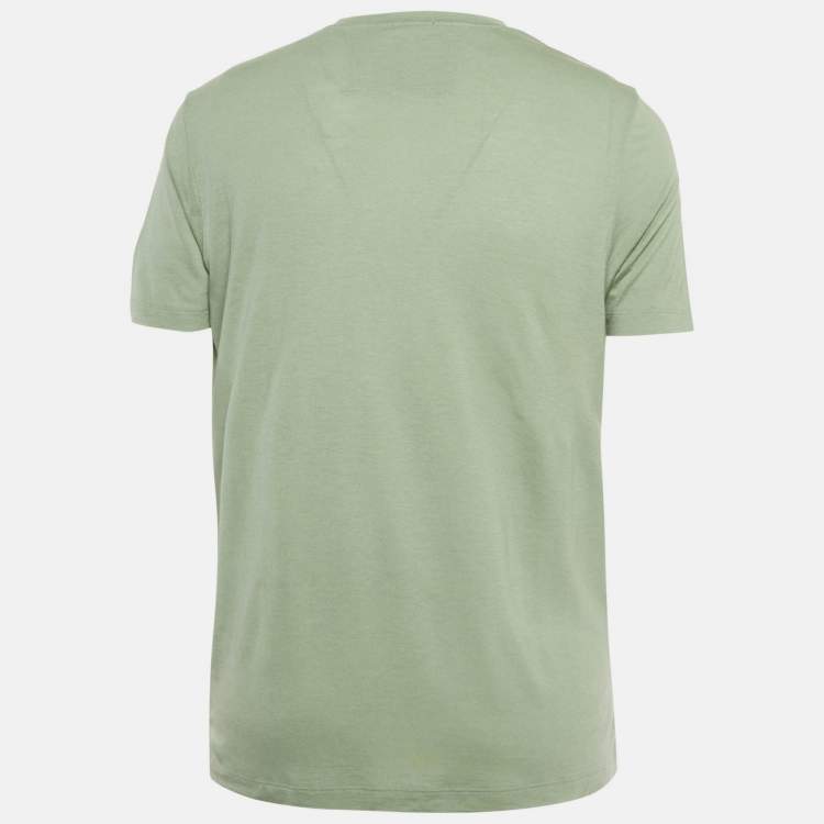 Pre Owned Boss By Hugo Boss Light Green Tech Wool T-Shirt L