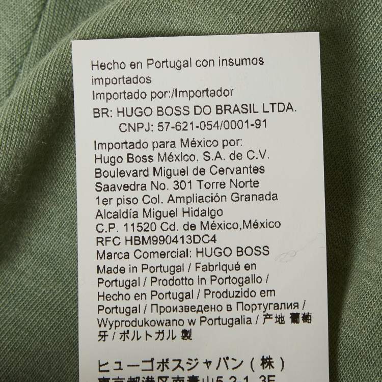 Pre Owned Boss By Hugo Boss Light Green Tech Wool T-Shirt L