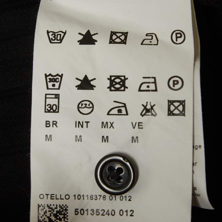 مملوكة مسبقًا Boss By Hugo Boss Black Striped Cotton Slim Fit Shirt M