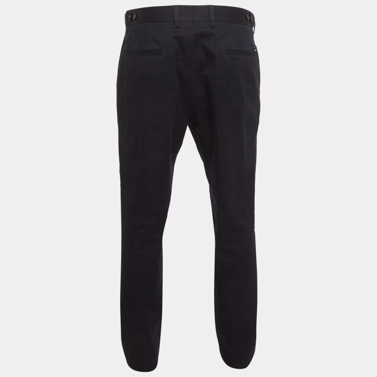 Pre Owned Boss By Hugo Boss Blue Gabardine Trousers  XL/Waist 36"