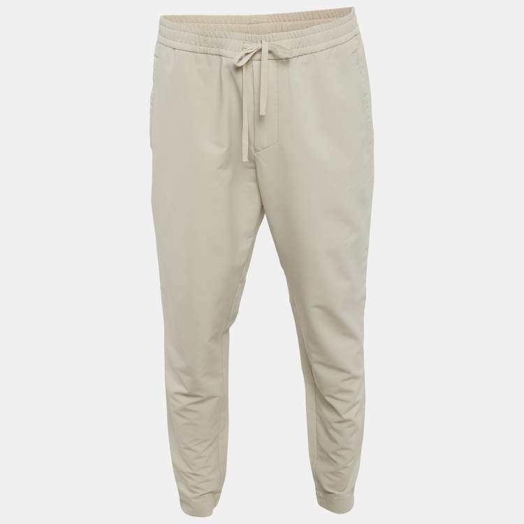 Pre Owned Boss By Hugo Boss Sage Green Synthetic T-Flex Pants L