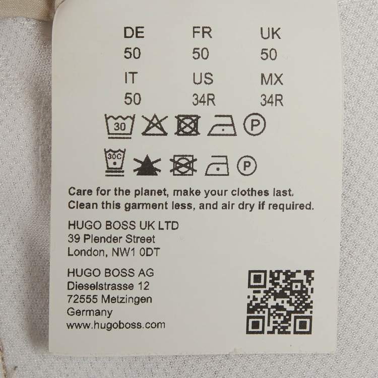 Pre Owned Boss By Hugo Boss Sage Green Synthetic T-Flex Pants L