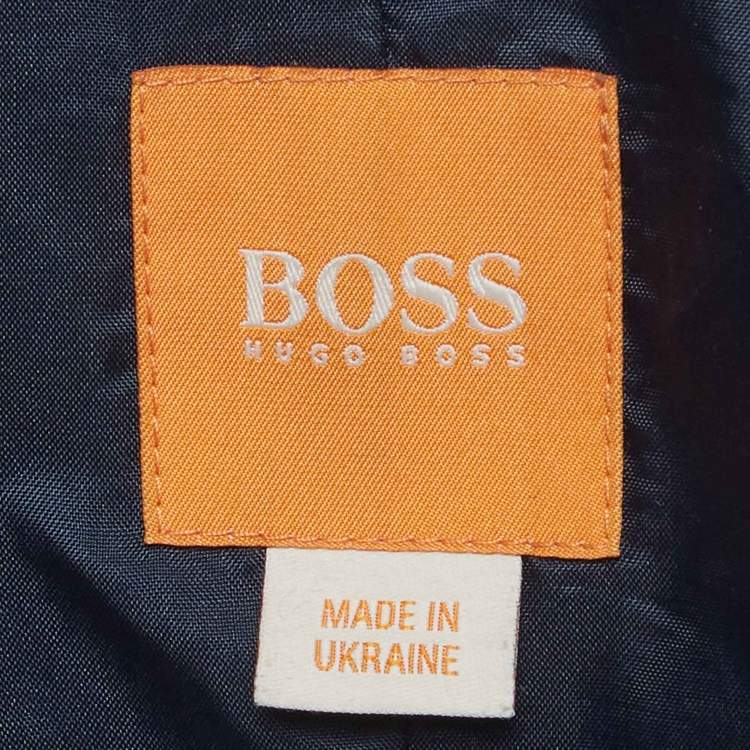 Pre Owned Boss By Hugo Boss Navy Blue Wool Button Front Jacket XL