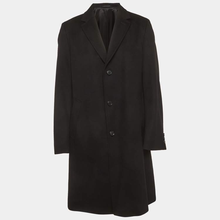 Pre Owned Boss By Hugo Boss Black Wool Felt Morgan Coat XL